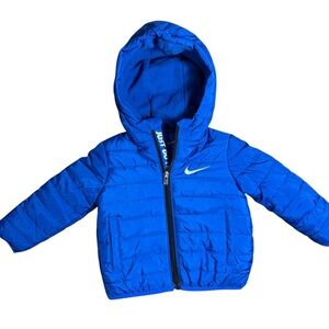 Nike‎ Baby Boy Toddler 12 month Hooded Puffer Coat Jacket Royal Blue Zip Up
